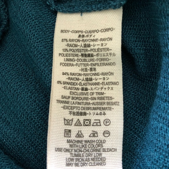 Free People Teal Turtleneck Long Sleeve Rouched Dress Size S - Picture 11 of 11